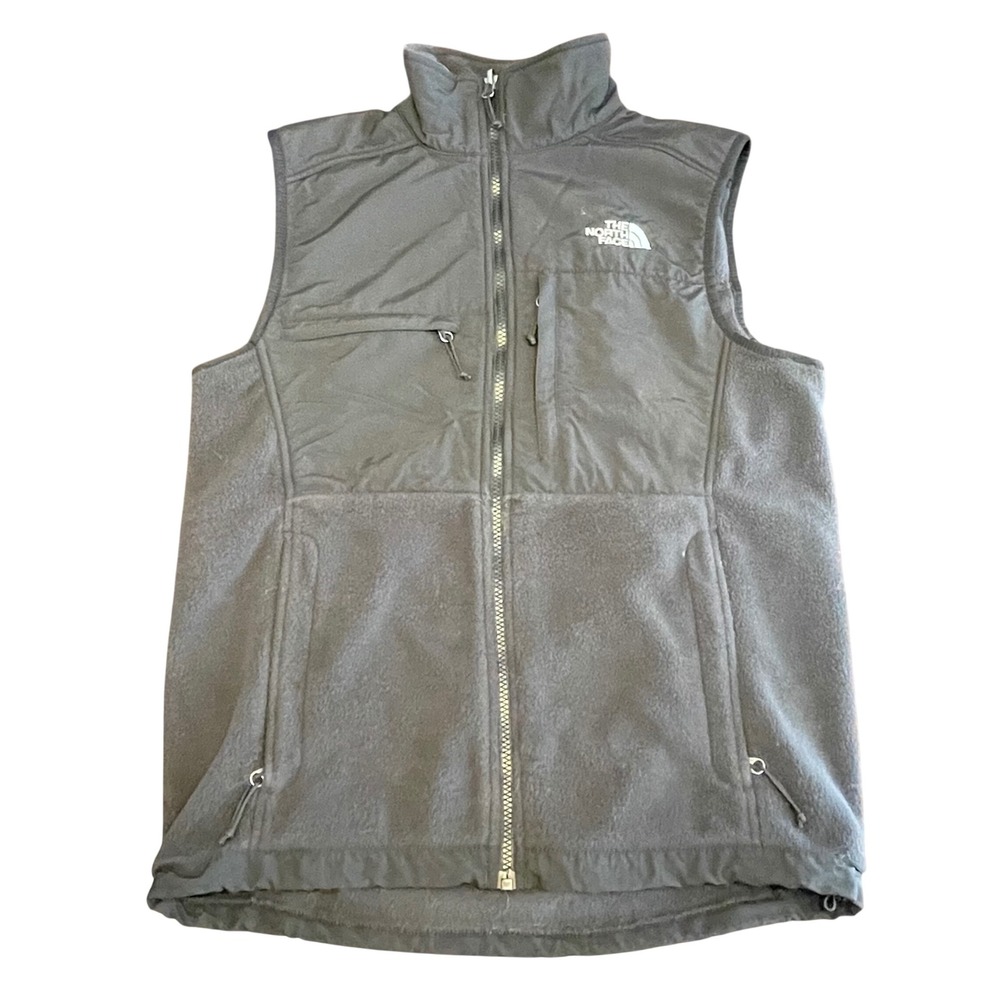 The‎ North Face Mens Fleece Vest Size S Gray Full Zip Pockets Outdoor Casual